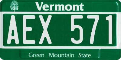 VT license plate AEX571
