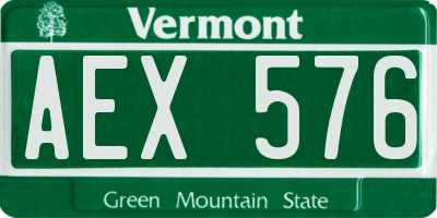VT license plate AEX576