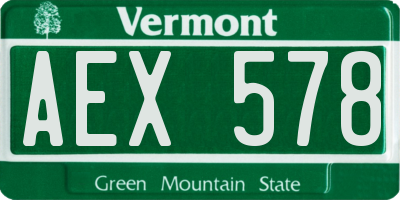 VT license plate AEX578