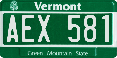 VT license plate AEX581