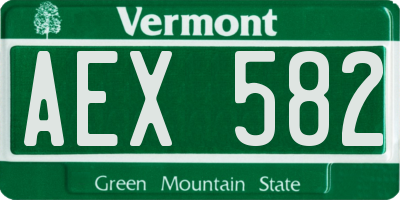 VT license plate AEX582