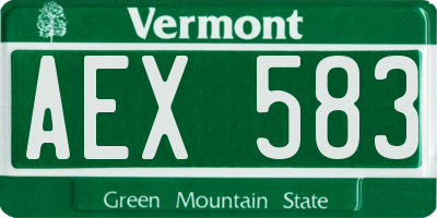 VT license plate AEX583