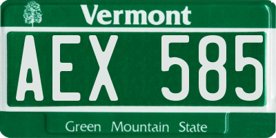 VT license plate AEX585