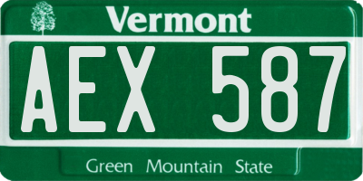 VT license plate AEX587