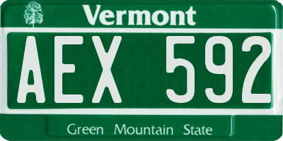 VT license plate AEX592