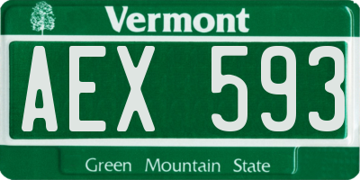 VT license plate AEX593