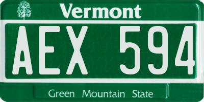 VT license plate AEX594
