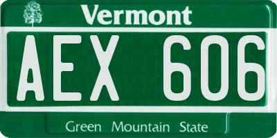 VT license plate AEX606