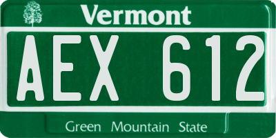 VT license plate AEX612