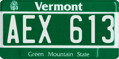 VT license plate AEX613