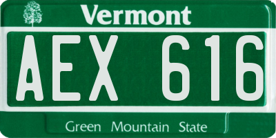 VT license plate AEX616
