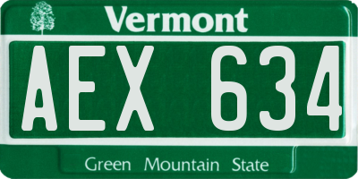 VT license plate AEX634
