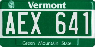 VT license plate AEX641
