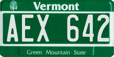 VT license plate AEX642