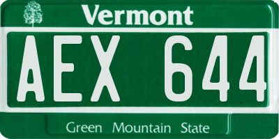 VT license plate AEX644