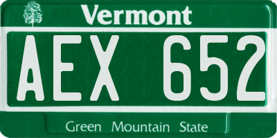 VT license plate AEX652