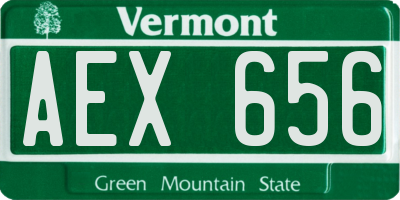 VT license plate AEX656