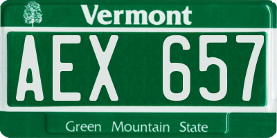 VT license plate AEX657