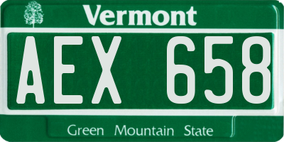 VT license plate AEX658