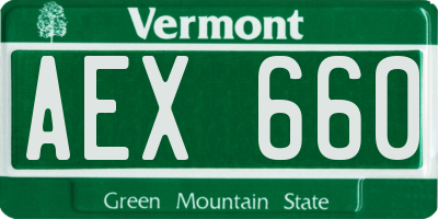 VT license plate AEX660