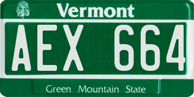 VT license plate AEX664