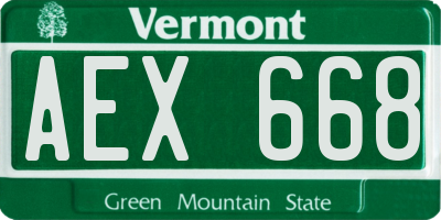VT license plate AEX668