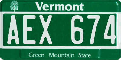 VT license plate AEX674