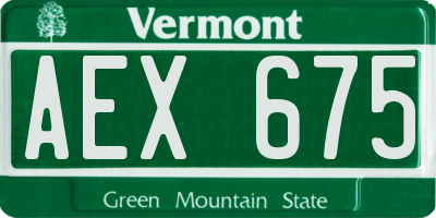 VT license plate AEX675