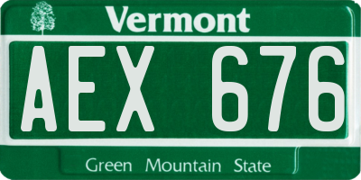 VT license plate AEX676