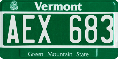 VT license plate AEX683