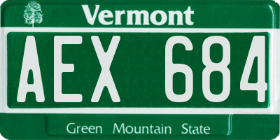 VT license plate AEX684