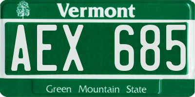 VT license plate AEX685