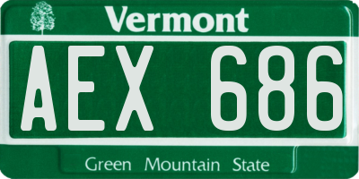 VT license plate AEX686