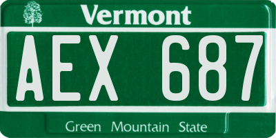 VT license plate AEX687