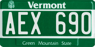 VT license plate AEX690