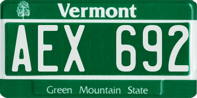 VT license plate AEX692