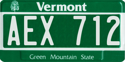 VT license plate AEX712