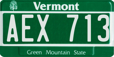 VT license plate AEX713