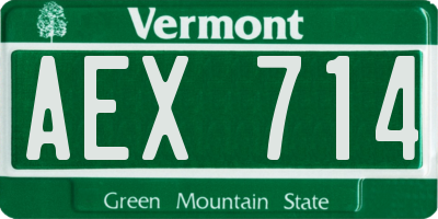 VT license plate AEX714