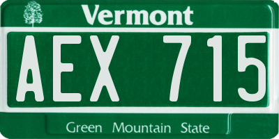 VT license plate AEX715