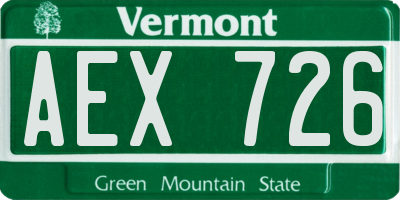 VT license plate AEX726