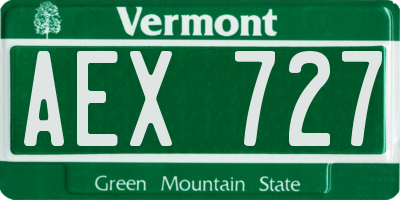 VT license plate AEX727