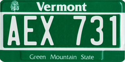 VT license plate AEX731