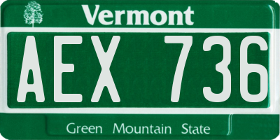 VT license plate AEX736