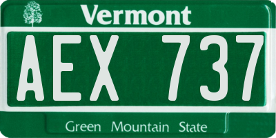 VT license plate AEX737