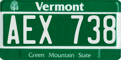 VT license plate AEX738