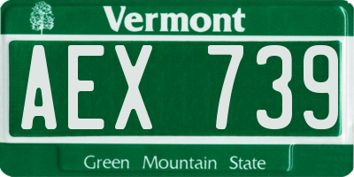 VT license plate AEX739