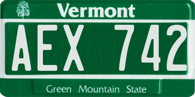 VT license plate AEX742