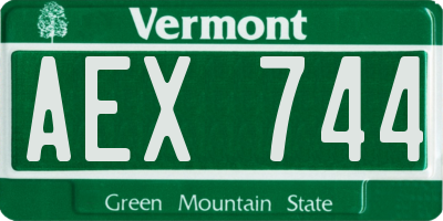 VT license plate AEX744