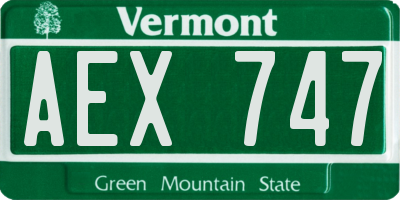 VT license plate AEX747